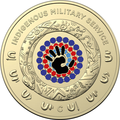 2021 $2 Defending Country Indigenous Australians In The Australian Defence Force 'C' Mintmark Coloured Uncirculated Coin