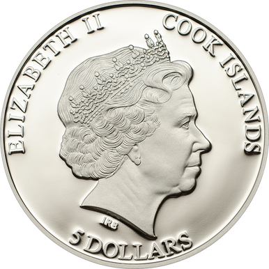 Cook Islands 2014 $5 Stardust of The Universe 10 Year Anniversary Moldavite Impact 1oz Silver Coloured Proof Coin