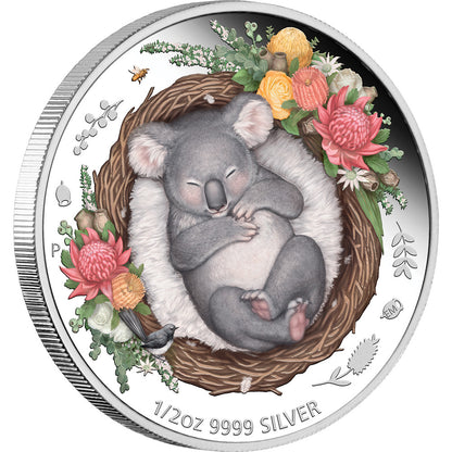 2021 50c Dreaming Down Under Koala 1/2oz Silver Coloured Proof Coin