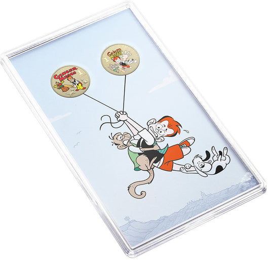 2021 $1 Ginger Meggs 100 Years of Adventure Coloured Uncirculated 2 Coin Set