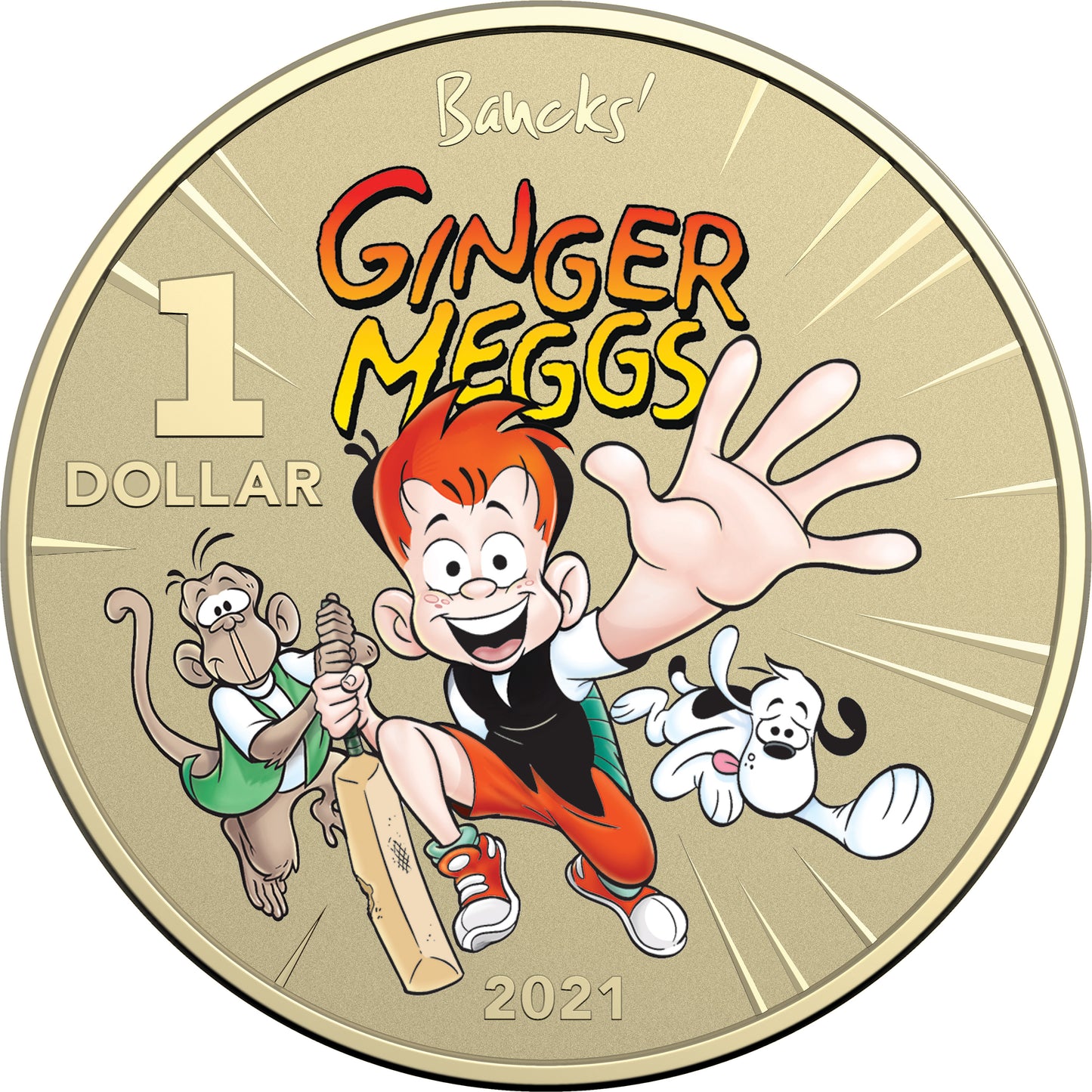 2021 $1 Ginger Meggs 100 Years of Adventure Coloured Uncirculated 2 Coin Set