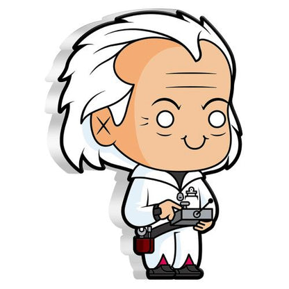 Niue 2020 $2 Back To The Future 35th Anniversary Doc Brown 1oz Silver Shaped Coin