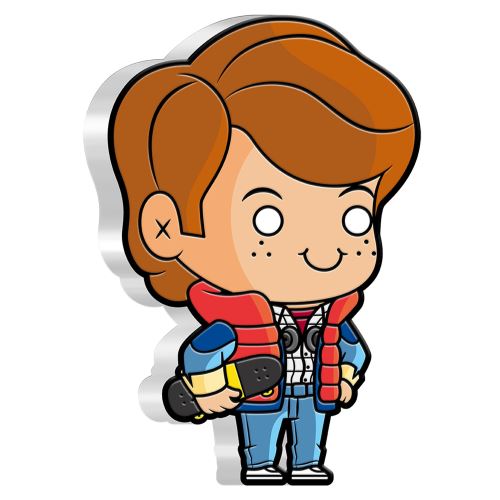 Niue 2020 $2 Back To The Future 35th Anniversary Marty McFly 1oz Silver Shaped Coin