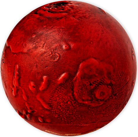 Barbados 2021 $5 Mars Special Edition 1oz Silver Coloured Antiqued Spherical Coin