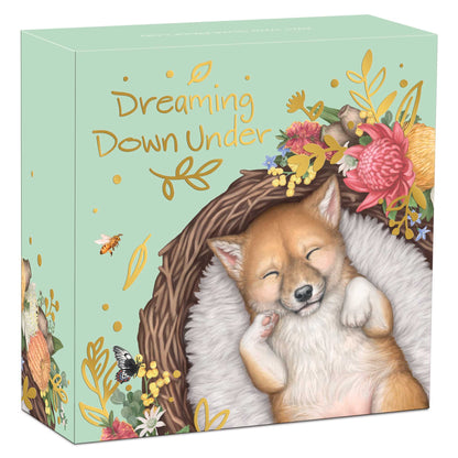 2021 50c Dreaming Down Under Dingo 1/2oz Silver Coloured Proof Coin