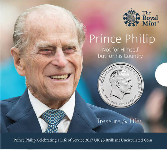 UK 2017 £5 Prince Philip Celebrating A Life of Service Uncirculated Coin