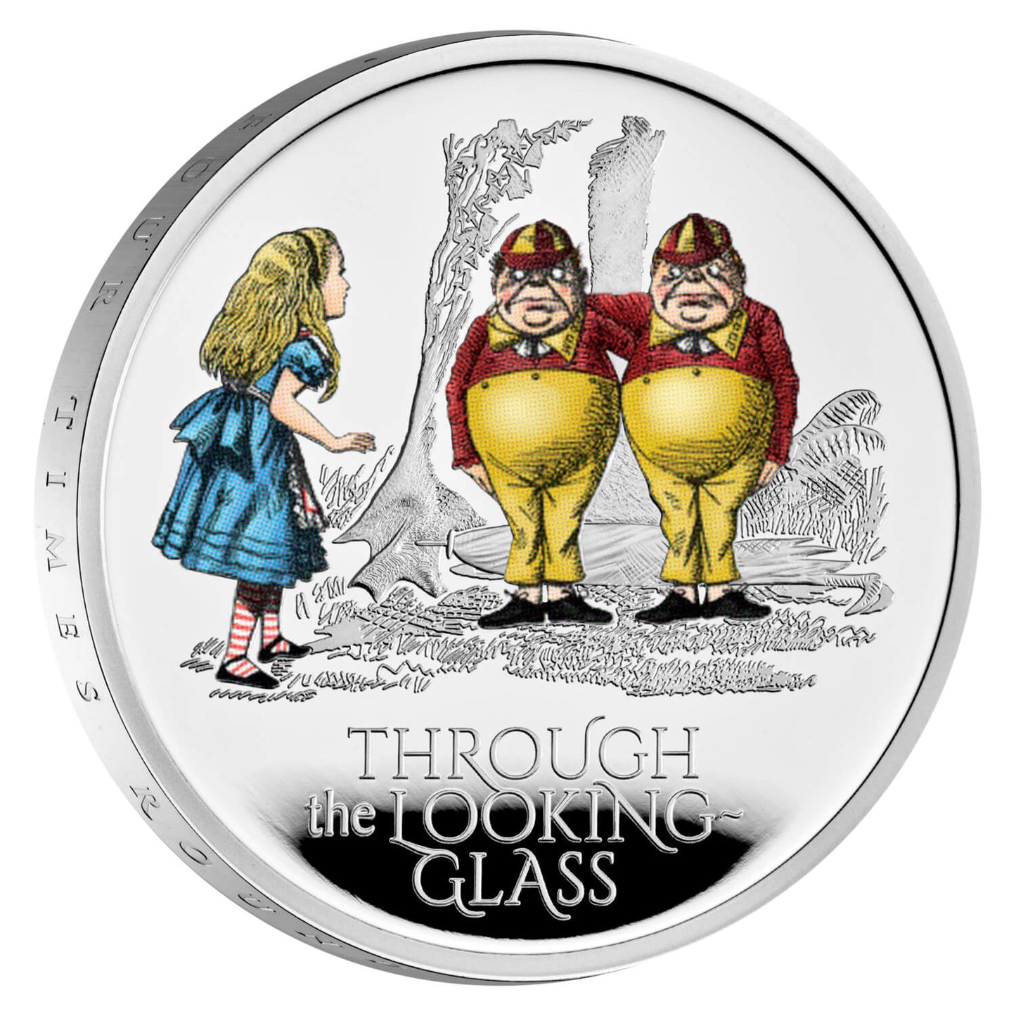 UK 2021 £2 Alice's Adventures In Wonderland Through The Looking Glass 1oz Silver Coloured Proof Coin
