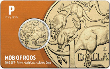 2016 $1 ANDA Perth Mob of Roos 'P' Privy Mark Uncirculated Coin