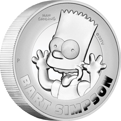 Tuvalu 2022 $2 The Simpsons Bart Simpson 2oz Silver High Relief Proof Coin