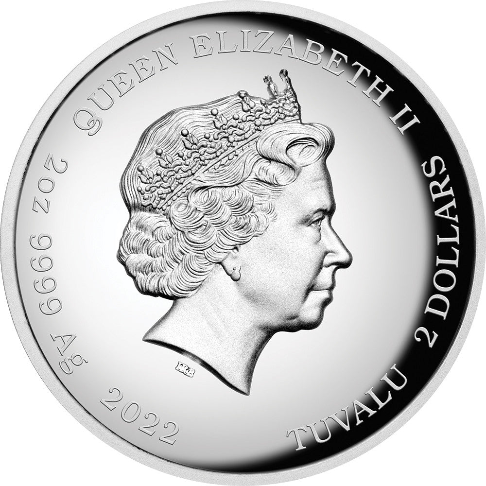 Tuvalu 2022 $2 The Simpsons Bart Simpson 2oz Silver High Relief Proof Coin