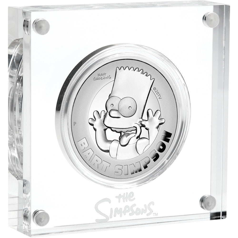 Tuvalu 2022 $2 The Simpsons Bart Simpson 2oz Silver High Relief Proof Coin