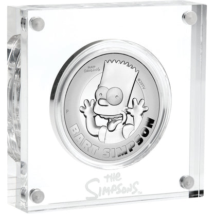 Tuvalu 2022 $2 The Simpsons Bart Simpson 2oz Silver High Relief Proof Coin