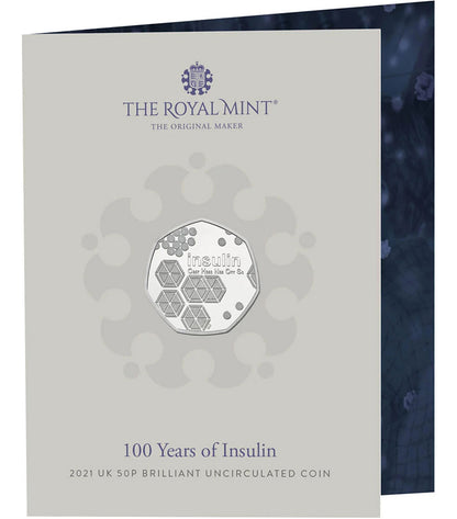 UK 2021 50p 100 Years of Insulin Uncirculated Coin