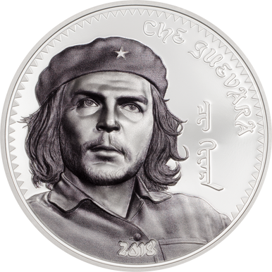 Mongolia 2018 1000 Togrog Revolutionaries Che Guevara 1oz Silver Coloured Proof Coin