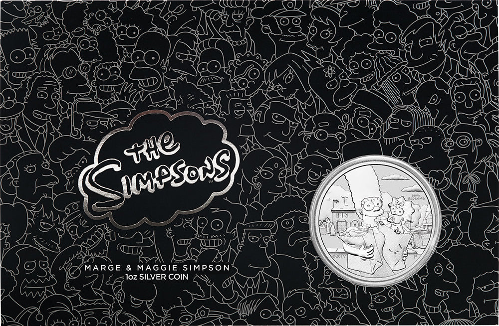 Tuvalu 2021 $1 The Simpsons Marge & Maggie Simpson 1oz Silver Uncirculated Coin