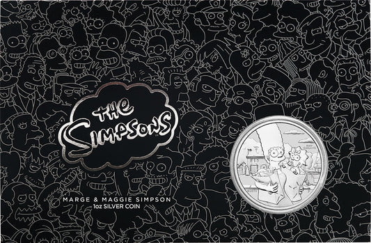 Tuvalu 2021 $1 The Simpsons Marge & Maggie Simpson 1oz Silver Uncirculated Coin