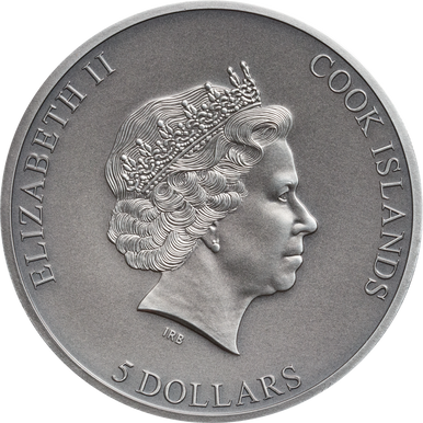 Cook Islands 2019 $5 Trapped 1oz Silver High Relief Antiqued Coin