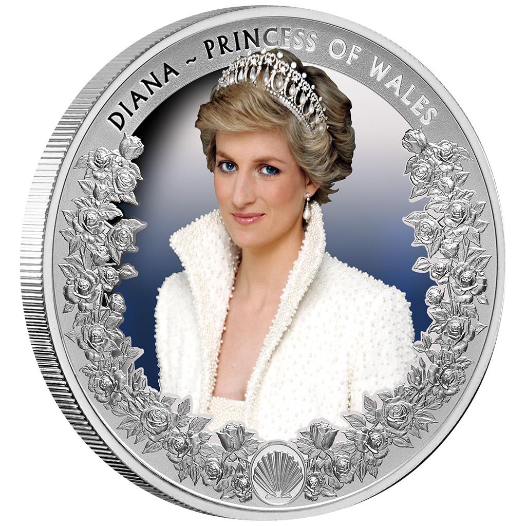 Tokelau 2022 $5 Diana Princess of Wales 1oz Silver Coloured Proof Coin
