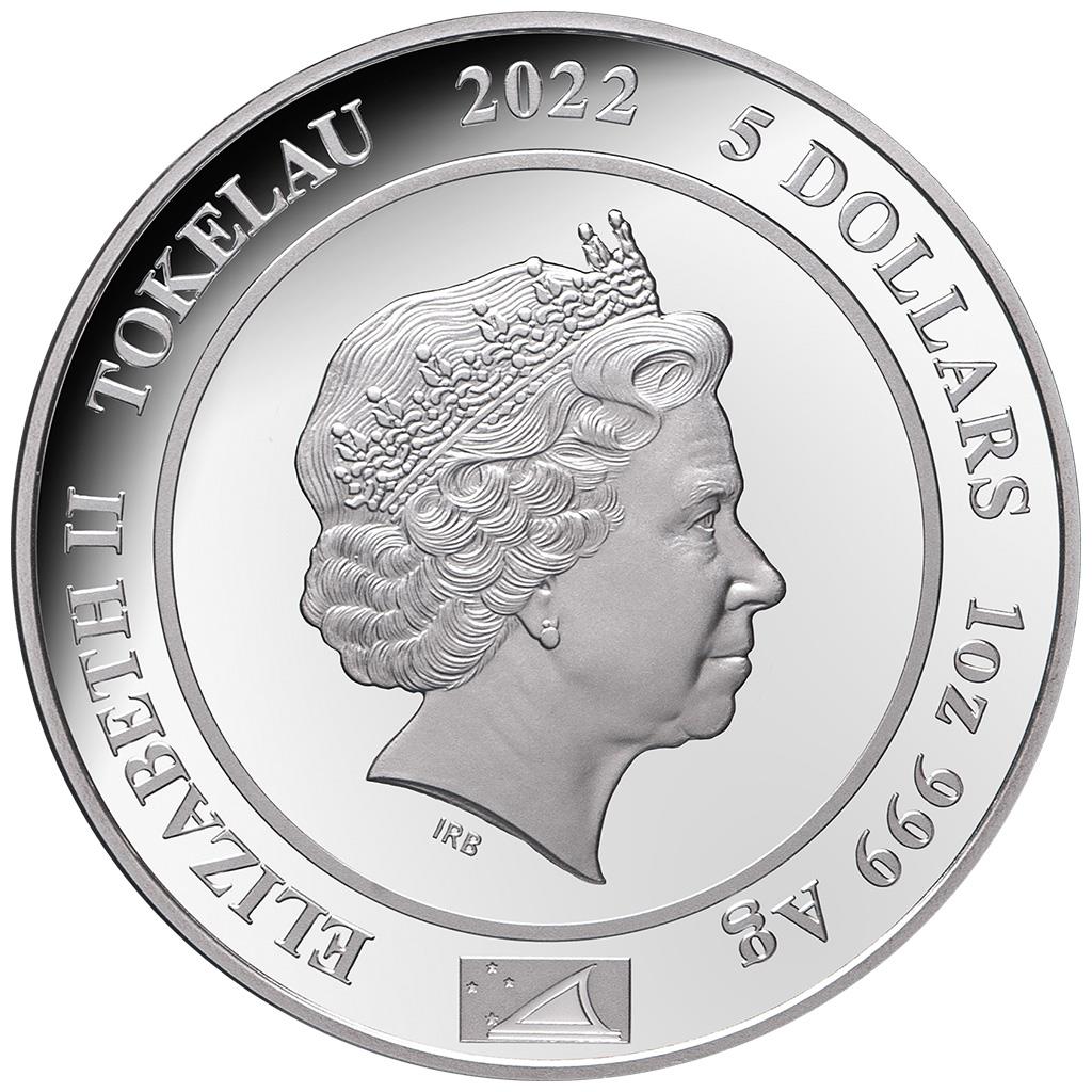 Tokelau 2022 $5 Diana Princess of Wales 1oz Silver Coloured Proof Coin