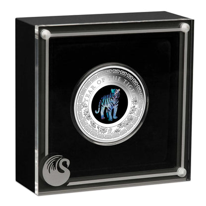 2022 $1 Lunar Year of the Tiger Opal 1oz Silver Proof Coin