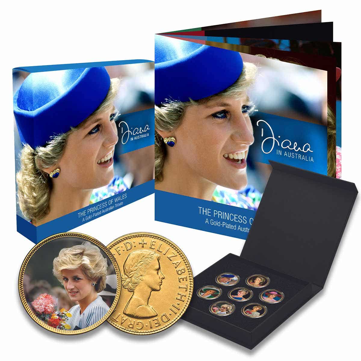 Diana Princess of Wales Enamel Penny 9 Coin Collection