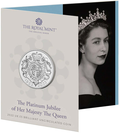 UK 2022 £5 The Platinum Jubilee of Her Majesty The Queen Uncirculated Coin