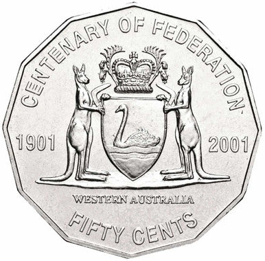 2001 Centenary of Federation Western Australia 3 Coin State Uncirculated Set