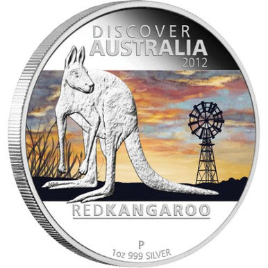 2012 $1 Discover Australia Red Kangaroo 1oz Silver Proof Coin