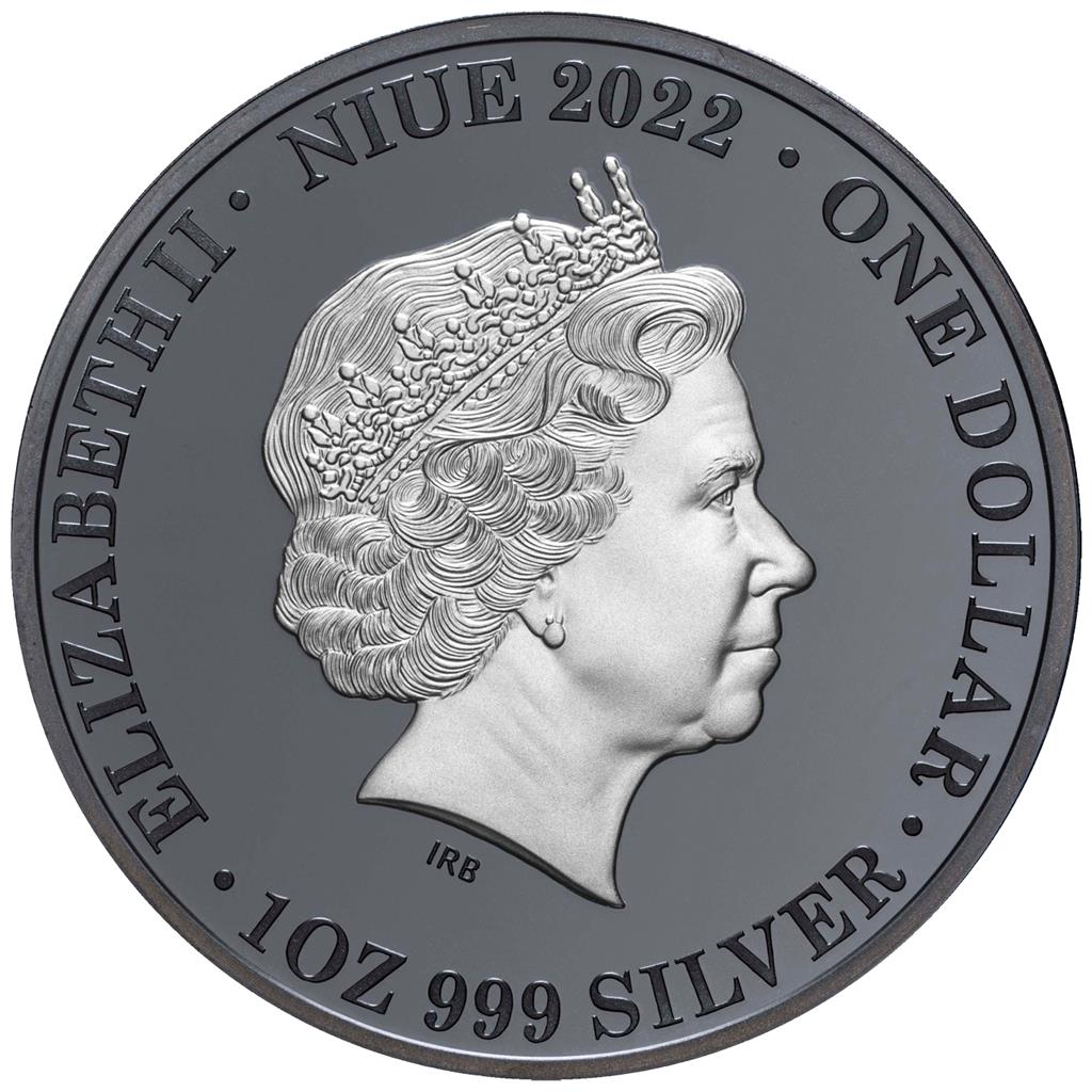 Niue 2022 $1 Australia At Night Barn Owl 1oz Silver Black Proof Coin
