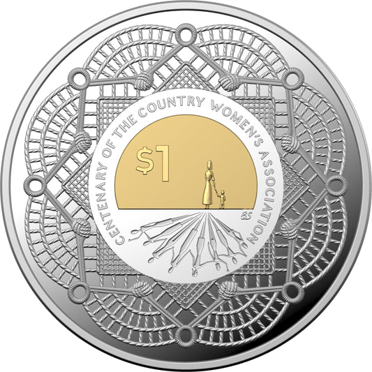 2022 $1 Centenary of The Country Women's Association Selectively Gold Plated 1/2oz Silver Proof Coin