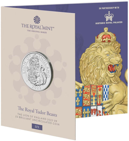 UK 2022 £5 The Royal Tudor Beasts The Lion of England Uncirculated Coin