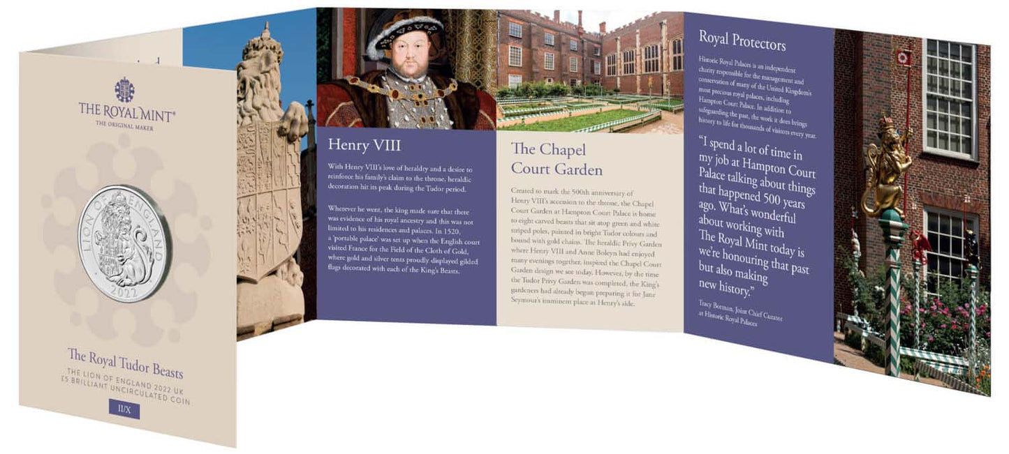 UK 2022 £5 The Royal Tudor Beasts The Lion of England Uncirculated Coin