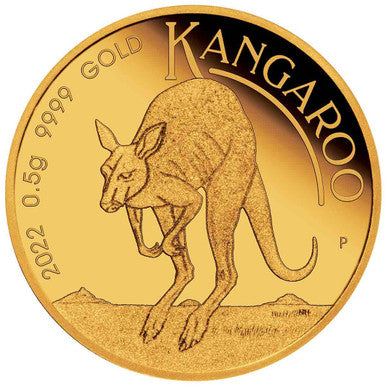 2022 $2 Australian Kangaroo Miniature 0.5g Gold Coin