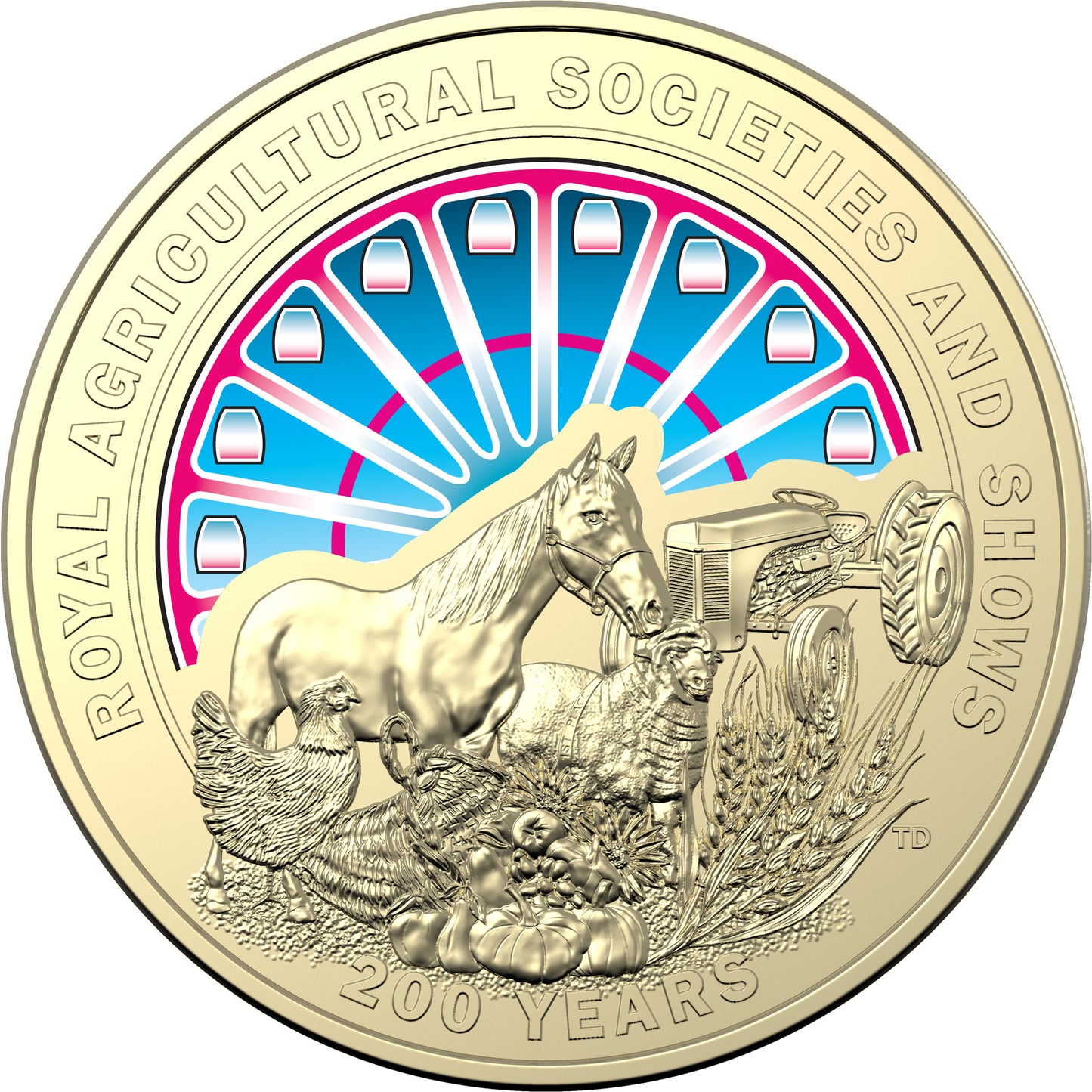 2022 $1 Bicentenary of Royal Agricultural Societies & Shows Coloured Uncirculated Coin
