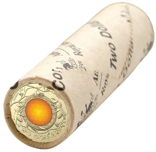 2022 $2 Australian Honey Bee Coloured Uncirculated Mint Roll