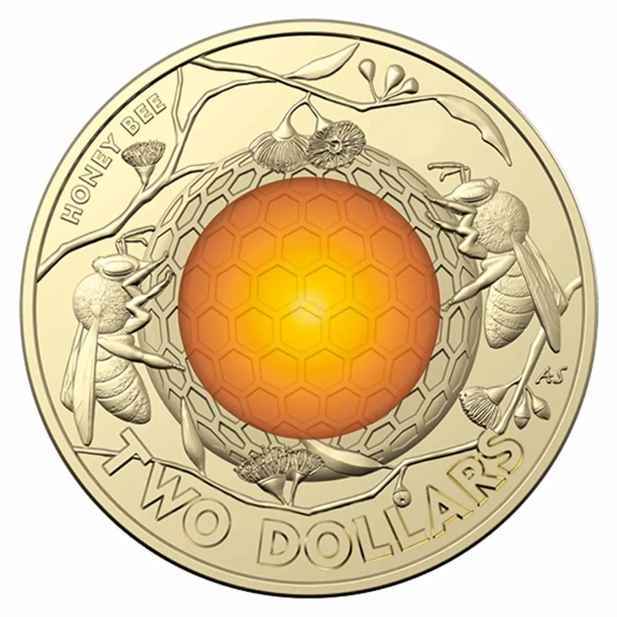 2022 $2 Australian Honey Bee Coloured Al-Bronze UNC Coin
