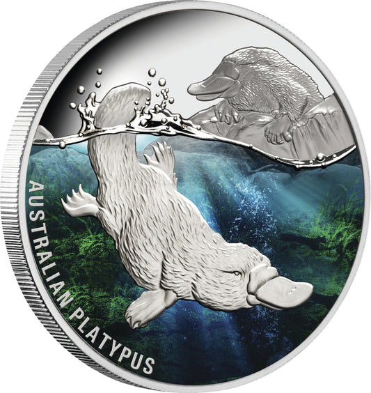 Niue 2022 $1 Australian Platypus 1oz Silver Coloured Proof Coin