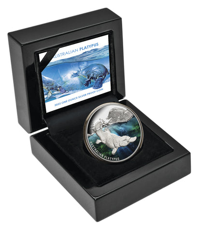 Niue 2022 $1 Australian Platypus 1oz Silver Coloured Proof Coin