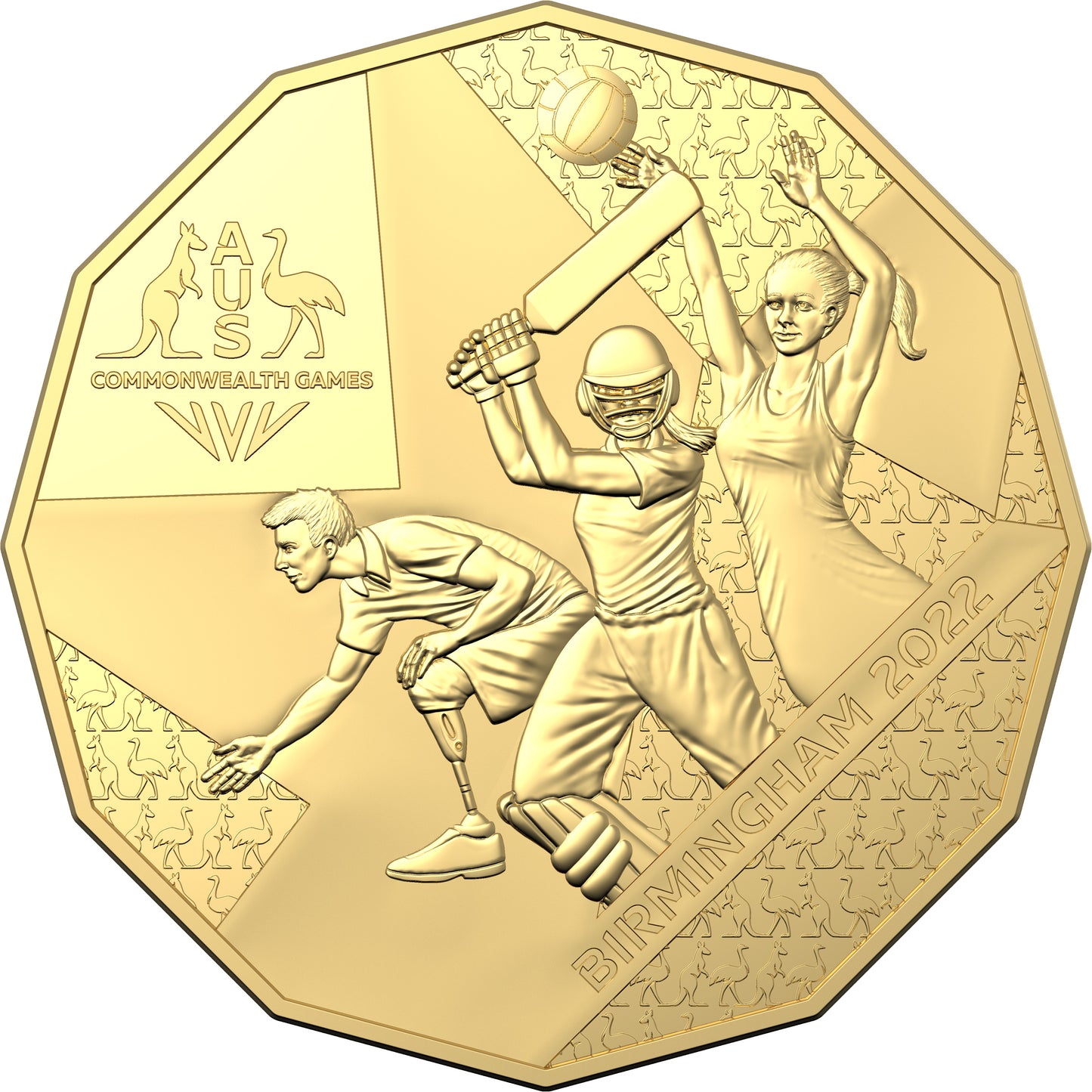 2022 50c Australian Commonwealth Games Team Gold Plated Uncirculated Coin