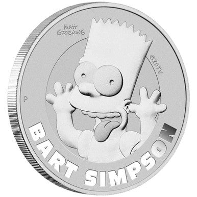 2022 Bart Simpson  $1 1oz Silver Brilliant Uncirculated Coin in Card