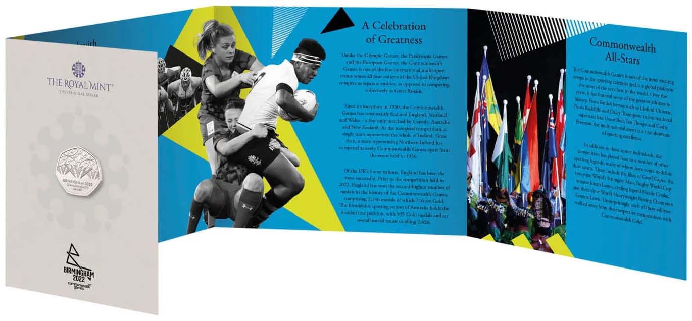UK 2022 50p Birmingham Commonwealth Games Uncirculated Coin