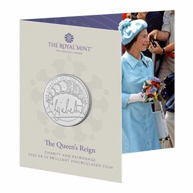 The Queen's Reign Charity and Patronage 2022 £5 Brilliant Uncirculated Coin