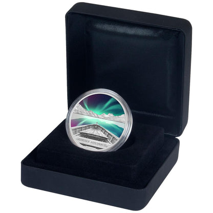 Tuvalu 2022 $1 Aurora Australis 1oz Silver Coloured Proof Coin