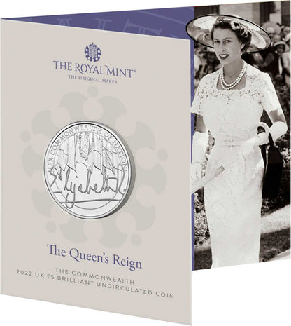 UK 2022 £5 The Queen's Reign The Commonwealth Uncirculated Coin