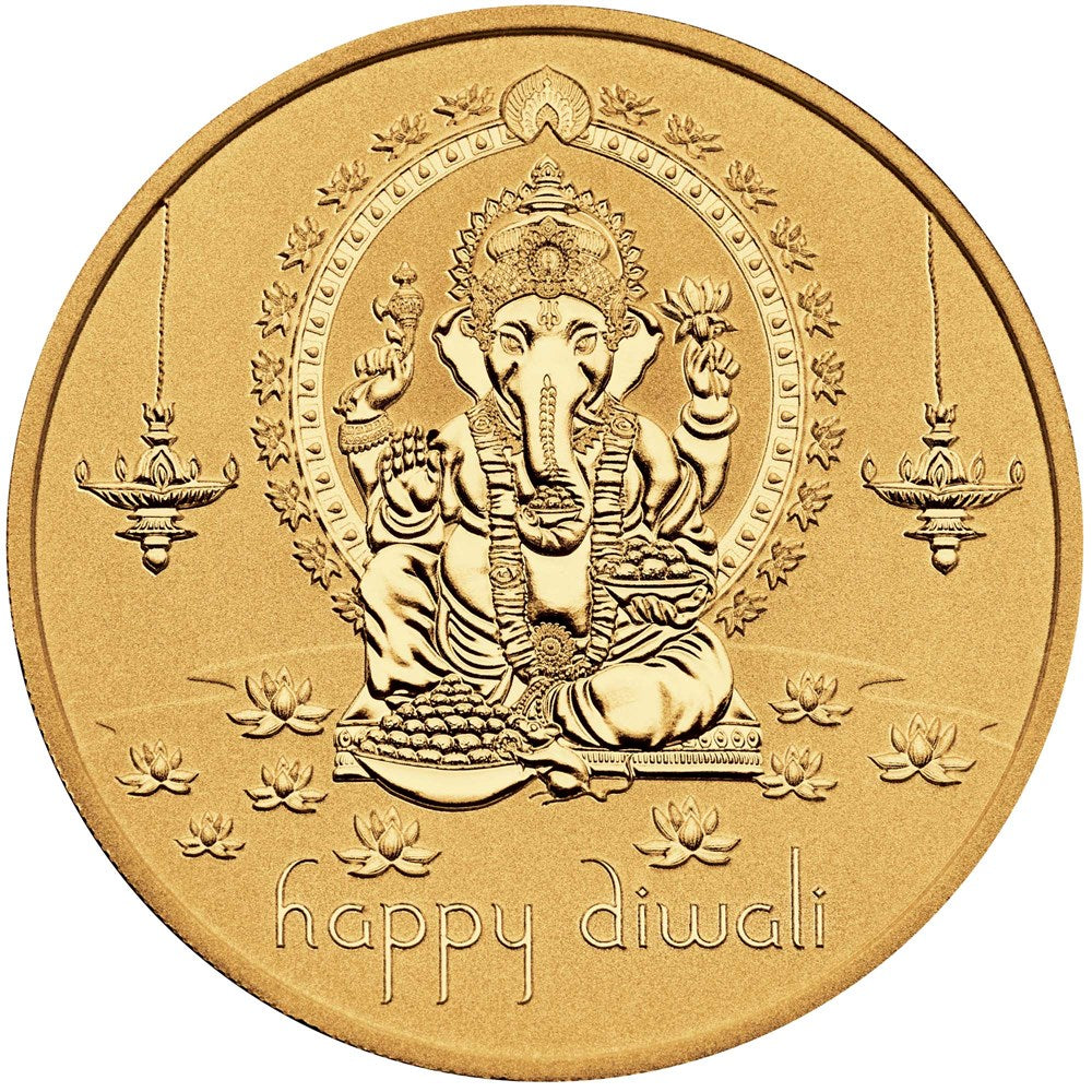2022 Happy Diwali 1oz Silver Gilded Medallion