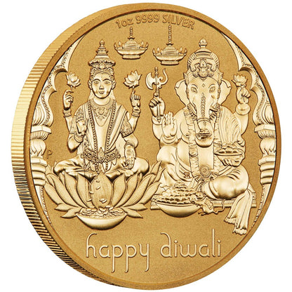 2023 Happy Diwali 1oz Silver Gilded Medallion