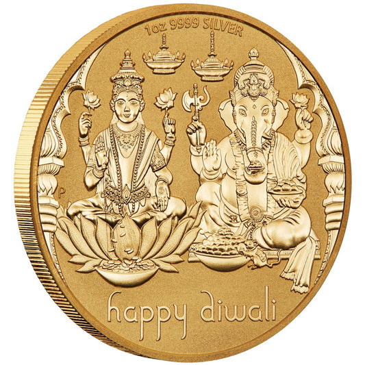 2023 Happy Diwali 1oz Silver Gilded Medallion