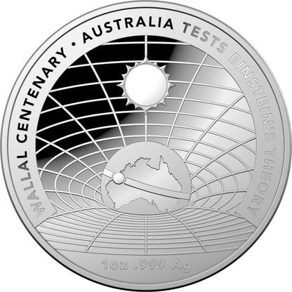 2022 $5 Wallal Centenary Australia Tests Einstein’s Theory 1oz Silver Proof Domed Coin