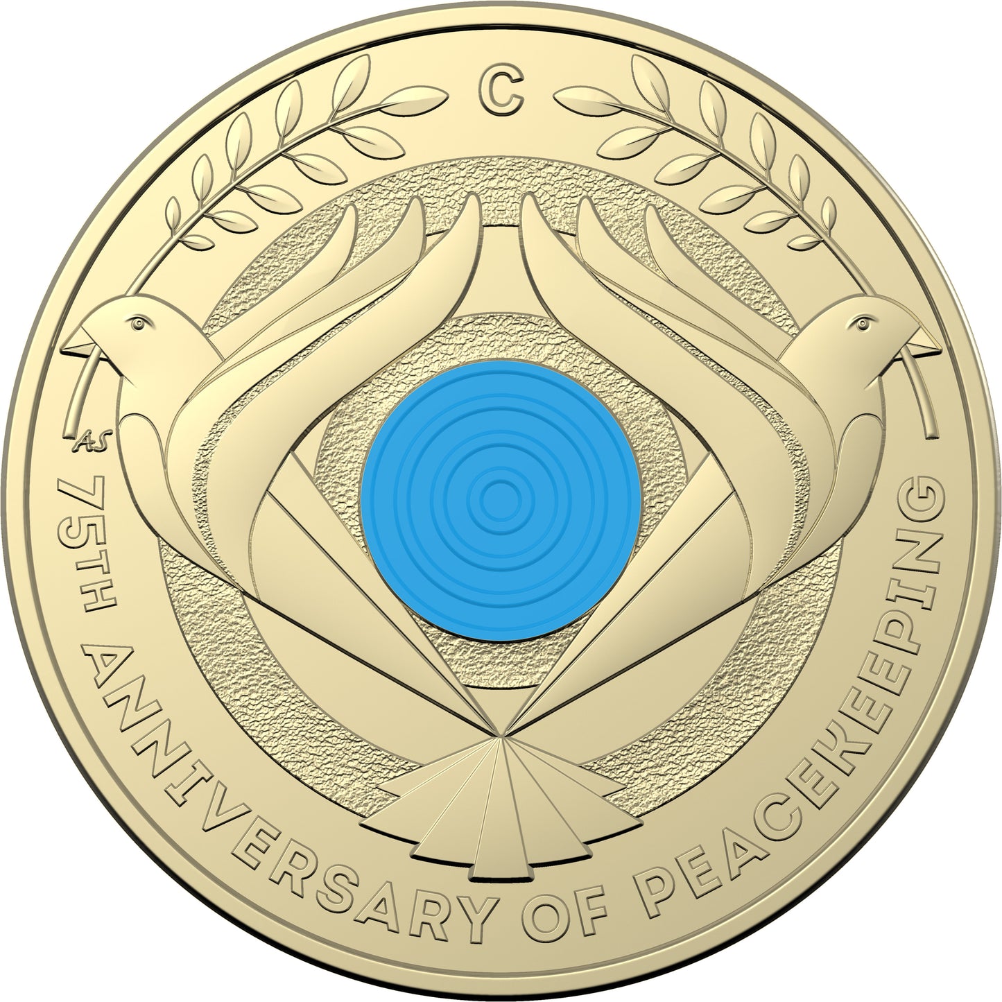 2022 $2 75th Anniversary of Peacekeeping 'C' Mintmark Coloured Uncirculated Coin