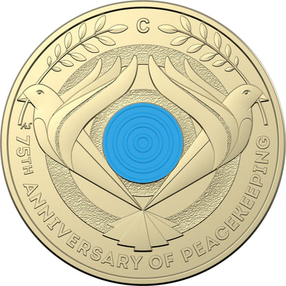 2022 $2 75th Anniversary of Peacekeeping 'C' Mintmark Coloured Uncirculated Coin